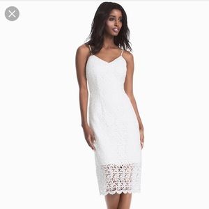 White House Black Market White Lace Midi Dress